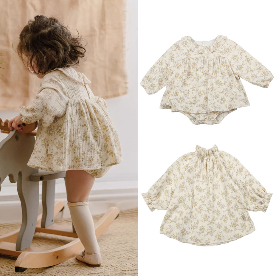 Baby Clothing Organic - Blumen Baby Mädchen Kleider Frühling Bio-Baumwolle