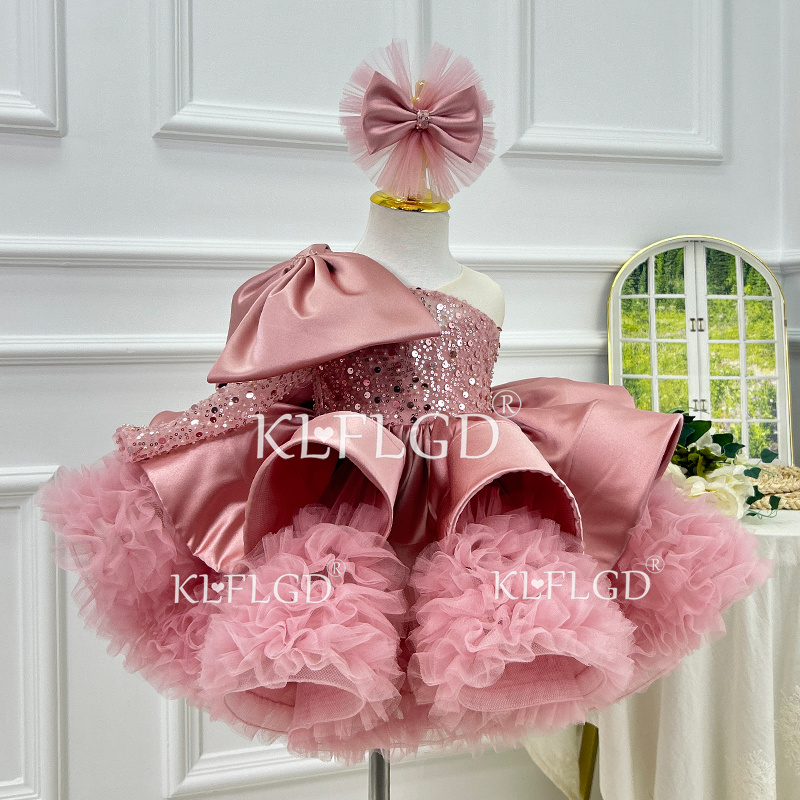 Baby Clothing High End - KLFLGD Wunderschönes und Elegantes Mädchenkleid Satin-Schleife